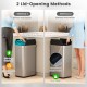 Honhorrs Sixteen-Gallon Sensor Trash Can with Wing Lids, Manual Stay-Open Mode and Bag Retainer Ring