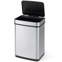 Honhorrs 16-Gallon Dual-Zone Sensor Trash Can, Manual Controls with Stay-Open and Soft-Close Lids