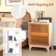 Honhorrs Rattan-Front Two-Drawer Nightstand, Solid Wood Legs with Golden Knobs and Rounded Corners