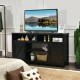 Honhorrs 59-Inch Barn-Door TV Console, Adjustable Storage Shelves and Cable Openings for 65-Inch TVs