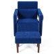 Honhorrs Berber Fleece Accent Chair and Ottoman, Larch Wood Frame with Waist Pillow and Side Pocket
