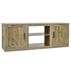 Honhorrs Barn-Door TV Stand for TVs up to 65 Inches, Adjustable Shelves and Four Cable Openings