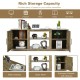 Honhorrs Barn-Door TV Stand for TVs up to 65 Inches, Adjustable Shelves and Four Cable Openings