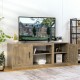 Honhorrs Barn-Door TV Stand for TVs up to 65 Inches, Adjustable Shelves and Four Cable Openings