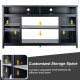 Honhorrs 58-Inch Media Stand for TVs Up to 65 Inches, Open Shelves with Removable Fireplace Shelf