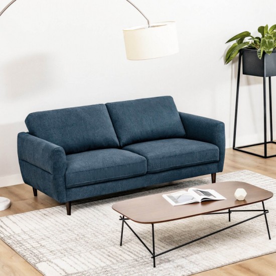 Honhorrs 72-Inch Fabric Loveseat, Spring-Supported Padded Seating on a Solid-Wood Frame and Legs