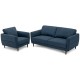 Honhorrs Fabric Armchair and Loveseat Set, Spring Seats and Wooden Legs with Removable Back Covers