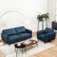 Honhorrs Fabric Armchair and Loveseat Set, Spring Seats and Wooden Legs with Removable Back Covers