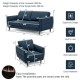 Honhorrs Fabric Armchair and Loveseat Set, Spring Seats and Wooden Legs with Removable Back Covers