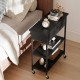 Honhorrs Rolling Lift-Top End Table with Hidden Storage, Charging Station and Lockable Wheels