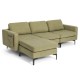 Honhorrs Modular Three-Seat Sofa, Reversible Chaise with Hidden Storage, Outlet and Two USB Ports