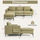 Honhorrs Modular Three-Seat Sofa, Reversible Chaise with Hidden Storage, Outlet and Two USB Ports
