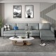 Honhorrs Modular Four-Seat Sectional, Reversible Ottoman with USB Ports and Hidden Armrest Storage