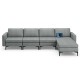 Honhorrs Modular Four-Seat Sectional, Reversible Ottoman with USB Ports and Hidden Armrest Storage