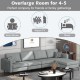 Honhorrs Modular Four-Seat Sectional, Reversible Ottoman with USB Ports and Hidden Armrest Storage
