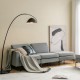 Honhorrs Three-Seat Linen Sofa, Zippered Cushion Covers with Metal Legs and Armrest Storage Pocket
