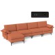 Honhorrs L-Shaped Modular Sofa, Reversible Chaise and Hidden Storage with Outlet and Dual USB Ports