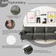 Honhorrs Three-Seat Linen Sofa, Spring-Supported Sponge Cushions with Metal Legs and Protective Feet