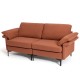 Honhorrs Fabric Loveseat with Metal Legs, Spring-Supported Seat and Separate Back and Arm Pillows