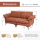 Honhorrs Fabric Loveseat with Metal Legs, Spring-Supported Seat and Separate Back and Arm Pillows