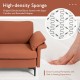Honhorrs Fabric Loveseat with Metal Legs, Spring-Supported Seat and Separate Back and Arm Pillows