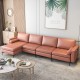 Honhorrs Four-Seat Modular Sectional, Reversible Chaise with Suede Upholstery and Built-In USB Ports