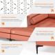 Honhorrs Four-Seat Modular Sectional, Reversible Chaise with Suede Upholstery and Built-In USB Ports