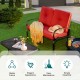 Honhorrs Two-Piece Patio Lounge Set, Cushioned Loveseat and Coffee Table with Steel Support Frames