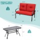 Honhorrs Two-Piece Patio Lounge Set, Cushioned Loveseat and Coffee Table with Steel Support Frames