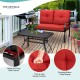 Honhorrs Two-Piece Patio Lounge Set, Cushioned Loveseat and Coffee Table with Steel Support Frames