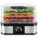 Honhorrs Five-Tray Food Dehydrator, Removable Stacked Trays with Clear Walls and Mechanical Controls