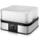 Honhorrs Five-Tray Food Dehydrator, Removable Stacked Trays with Clear Walls and Mechanical Controls