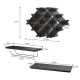 Honhorrs Wall-Mount Wine Storage: Diamond Bottle Rack, Display Shelves and Stemware Hanging Rails