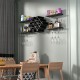 Honhorrs Wall-Mount Wine Storage: Diamond Bottle Rack, Display Shelves and Stemware Hanging Rails