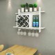 Honhorrs Wall-Mounted Wine Shelf, Diamond Bottle Compartments and Glass Rails with Upper Display Top
