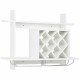 Honhorrs Wall-Mounted Wine Shelf, Diamond Bottle Compartments and Glass Rails with Upper Display Top