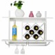 Honhorrs Wall-Mounted Wine Shelf, Diamond Bottle Compartments and Glass Rails with Upper Display Top