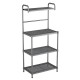 Honhorrs Four-Tier Metal Kitchen Appliance Rack, Open Wire Shelves with Adjustable Feet and Handle