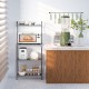 Honhorrs Four-Tier Metal Kitchen Appliance Rack, Open Wire Shelves with Adjustable Feet and Handle