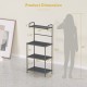 Honhorrs Four-Tier Metal Kitchen Appliance Rack, Open Wire Shelves with Adjustable Feet and Handle