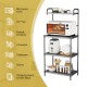 Honhorrs Four-Tier Metal Kitchen Appliance Rack, Open Wire Shelves with Adjustable Feet and Handle