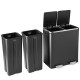 Honhorrs 16-Gallon Dual Step Trash Can with Separate Removable Buckets and Slow-Closing Lids