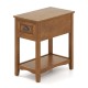 Honhorrs Chairside End Table with Drawer, Open Lower Shelf, Rubber Wood Legs and Metal Pull Handle
