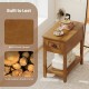 Honhorrs Chairside End Table with Drawer, Open Lower Shelf, Rubber Wood Legs and Metal Pull Handle