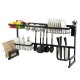 Honhorrs Two-Tier Over-Sink Dish Rack, Stainless Steel Frame with Removable Holders and Suction Feet
