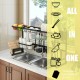 Honhorrs Two-Tier Over-Sink Dish Rack, Stainless Steel Frame with Removable Holders and Suction Feet