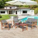 Honhorrs Four-Piece Wooden Patio Seating Set, Clear-Varnished Frames with Zippered Seat Cushions