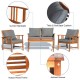 Honhorrs Four-Piece Wooden Patio Seating Set, Clear-Varnished Frames with Zippered Seat Cushions