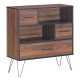 Honhorrs Raised-Leg Storage Sideboard, Single Drawer with Two Open Shelves and Two Cabinet Sections