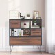 Honhorrs Raised-Leg Storage Sideboard, Single Drawer with Two Open Shelves and Two Cabinet Sections